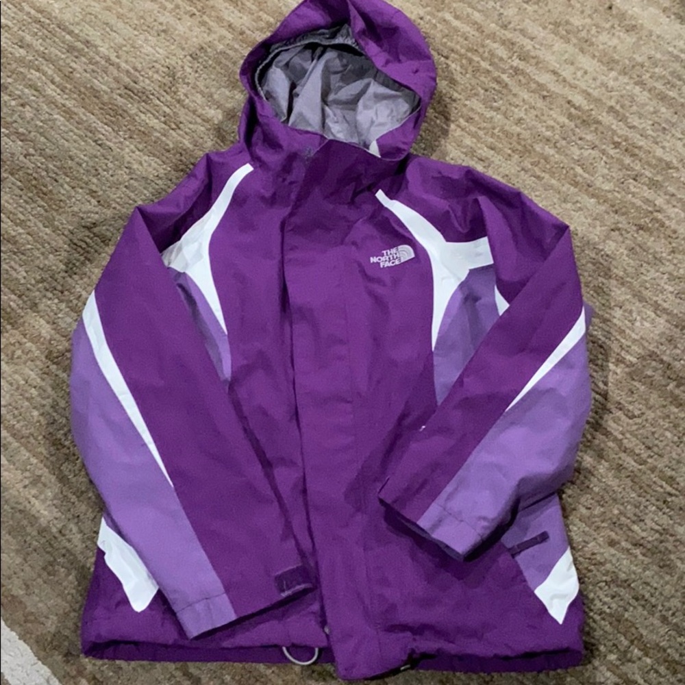 purple north face jacket